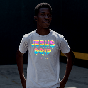 Rainbow Holographic Jesus Drip T-Shirt