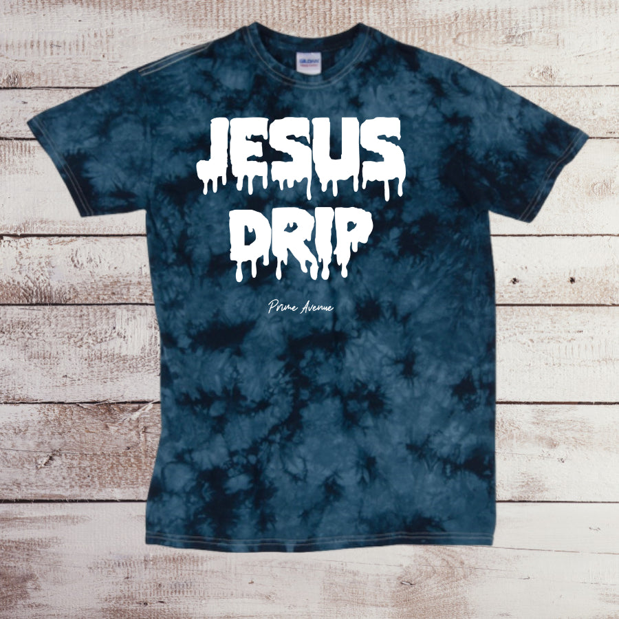 White Jesus Drip Crystal T-Shirt